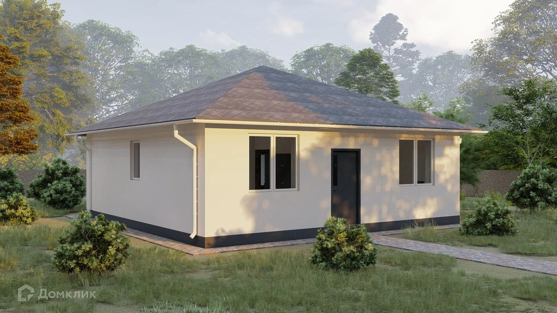 Проект дома «Ясный каменный» компании Сапфир из материала Газобетонные блоки площадью 69м² под ключ за 5026000₽ в Донецке | 1 этаж, 3 спальни, 1 санузел – Домклик