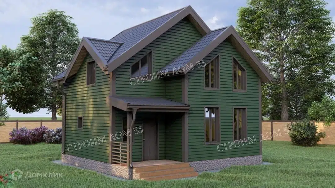 Проект дома «Двухэтажный каркасный дом 8,5х7,5м КД-19» компании СК Строим Дом 53 из материала Каркасный дом площадью 123м² под ключ за 4130000₽ в Донецке | 2 этажа, 3 спальни, 2 санузла – Домклик