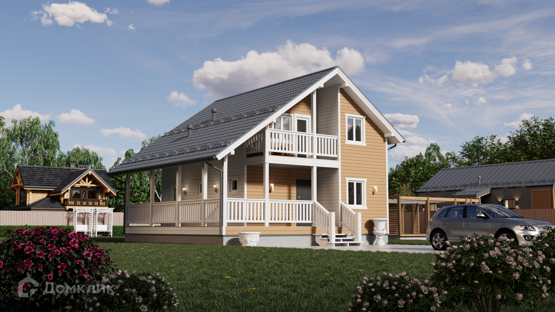 Проект дома «Николас» компании ООО «Комфорт-Проект» из материала Каркасный дом площадью 123м² под ключ за 4950000₽ в Луганске | 2 этажа, 5 спален, 2 санузла – Домклик