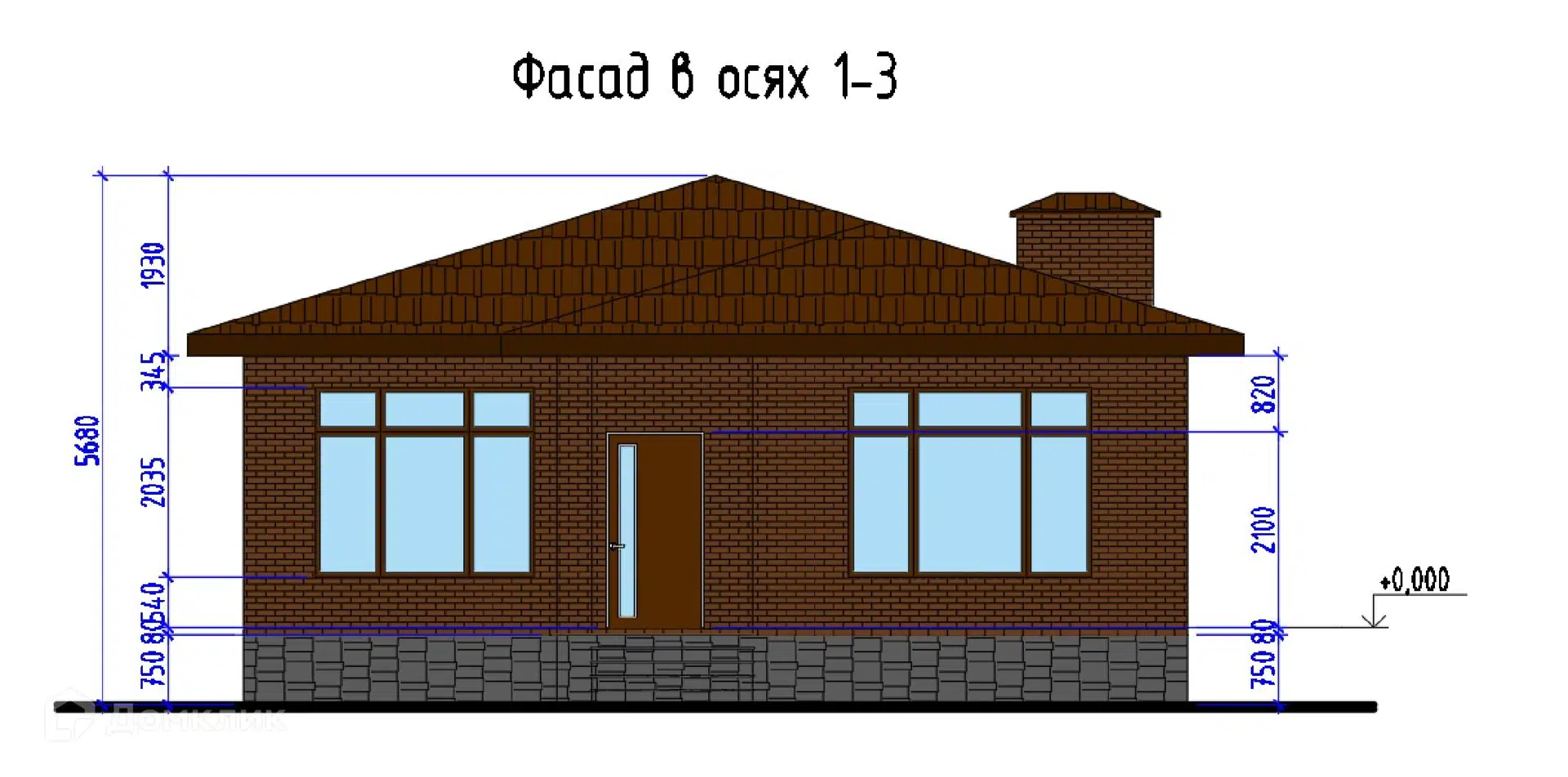 Проект дома «Проект индивидуальногожилого дома» компании ИП Беспаленко из материала Пенобетонные блоки площадью 102м² под ключ за 5320000₽ в Донецке | 1 этаж, 3 спальни – Домклик