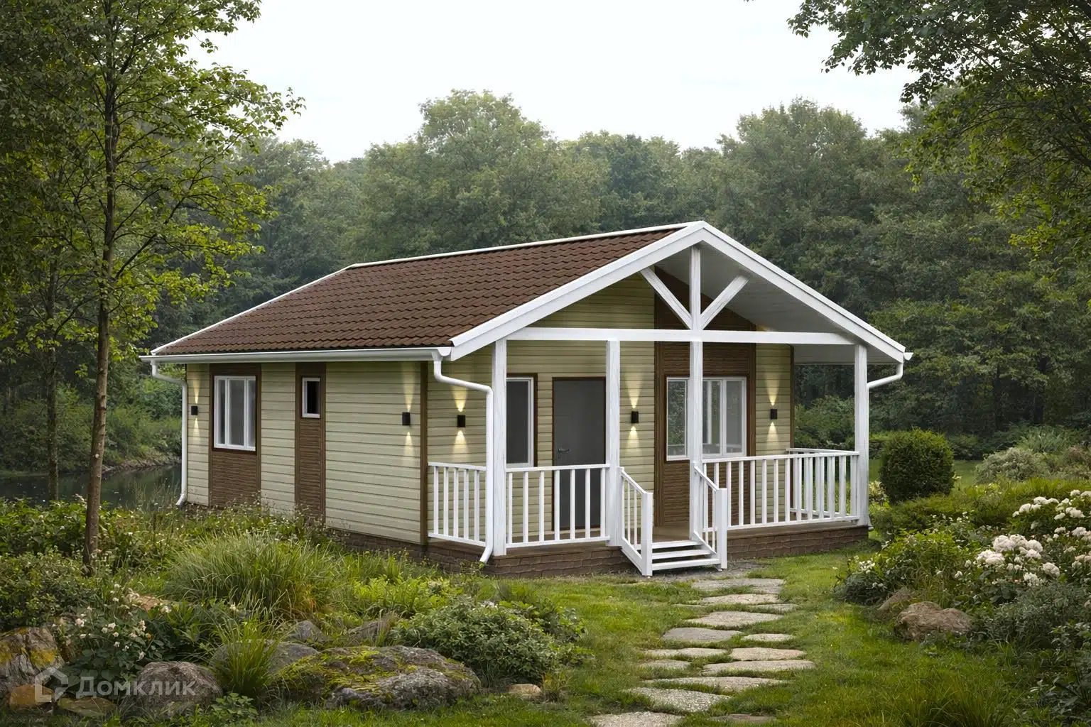 Проект дома «Старт 6х7» компании Азбука Дома из материала Каркасный дом площадью 36.5м² под ключ за 1941000₽ в Донецке | 1 этаж, 2 спальни, 1 санузел – Домклик