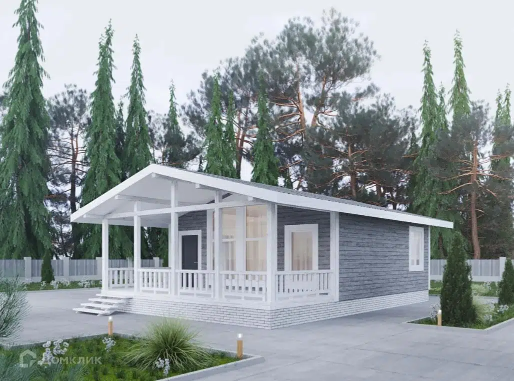 Проект дома «Касл-Рок 3» компании Вигвам.ру из материала Каркасный дом площадью 79.5м² под ключ за 4124000₽ в Донецке | 1 этаж, 2 спальни, 1 санузел – Домклик