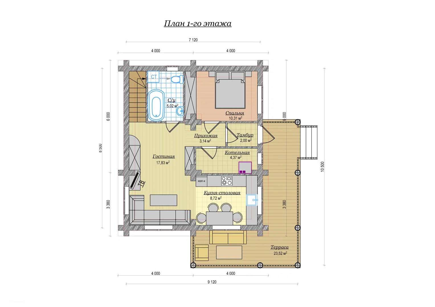 Планировка 1 этажа