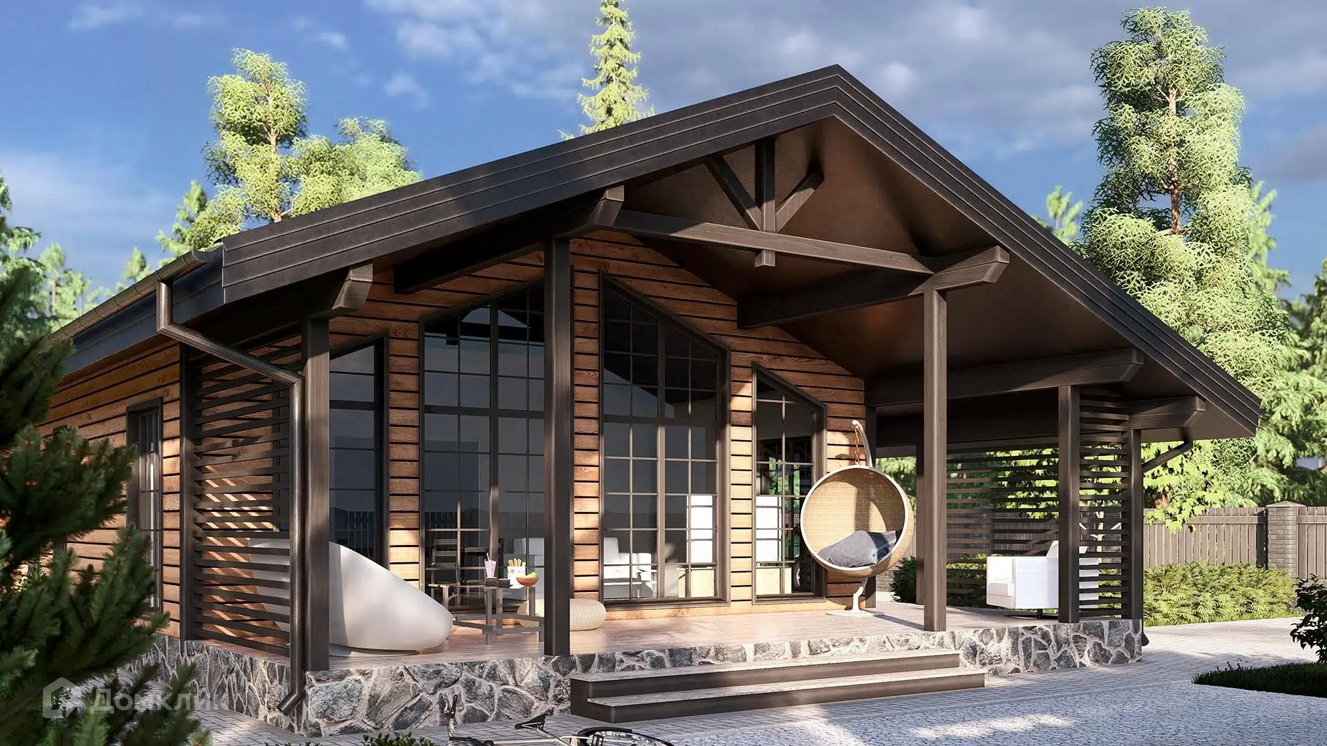 Проект дома «СВОЙ 102 M» компании СВОЙ из материала Каркасный дом площадью 123м² под ключ за 6645084₽ в Луганске | 1 этаж, 2 спальни, 2 санузла – Домклик