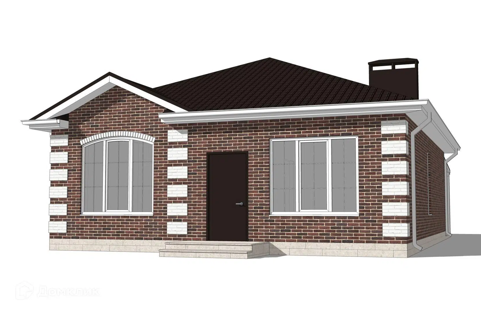 Проект дома «Проект №318» компании Новация из материала Керамические блоки площадью 83м² под ключ за 5800000₽ в Донецке | 1 этаж, 3 спальни, 1 санузел – Домклик