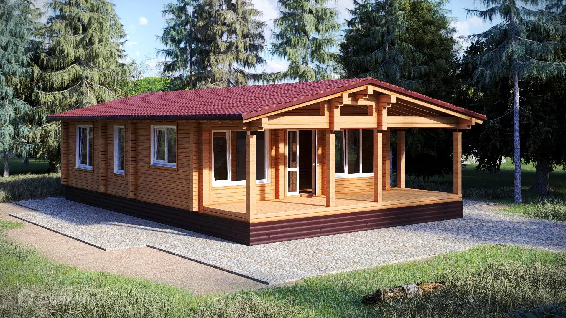 Проект дома «Загородный дом из профилированного бруса ПБ-113» компании ИЗБА из материала Профилированный брус площадью 113.3м² под ключ за 7050000₽ в Донецке | 1 этаж, 2 спальни, 1 санузел – Домклик