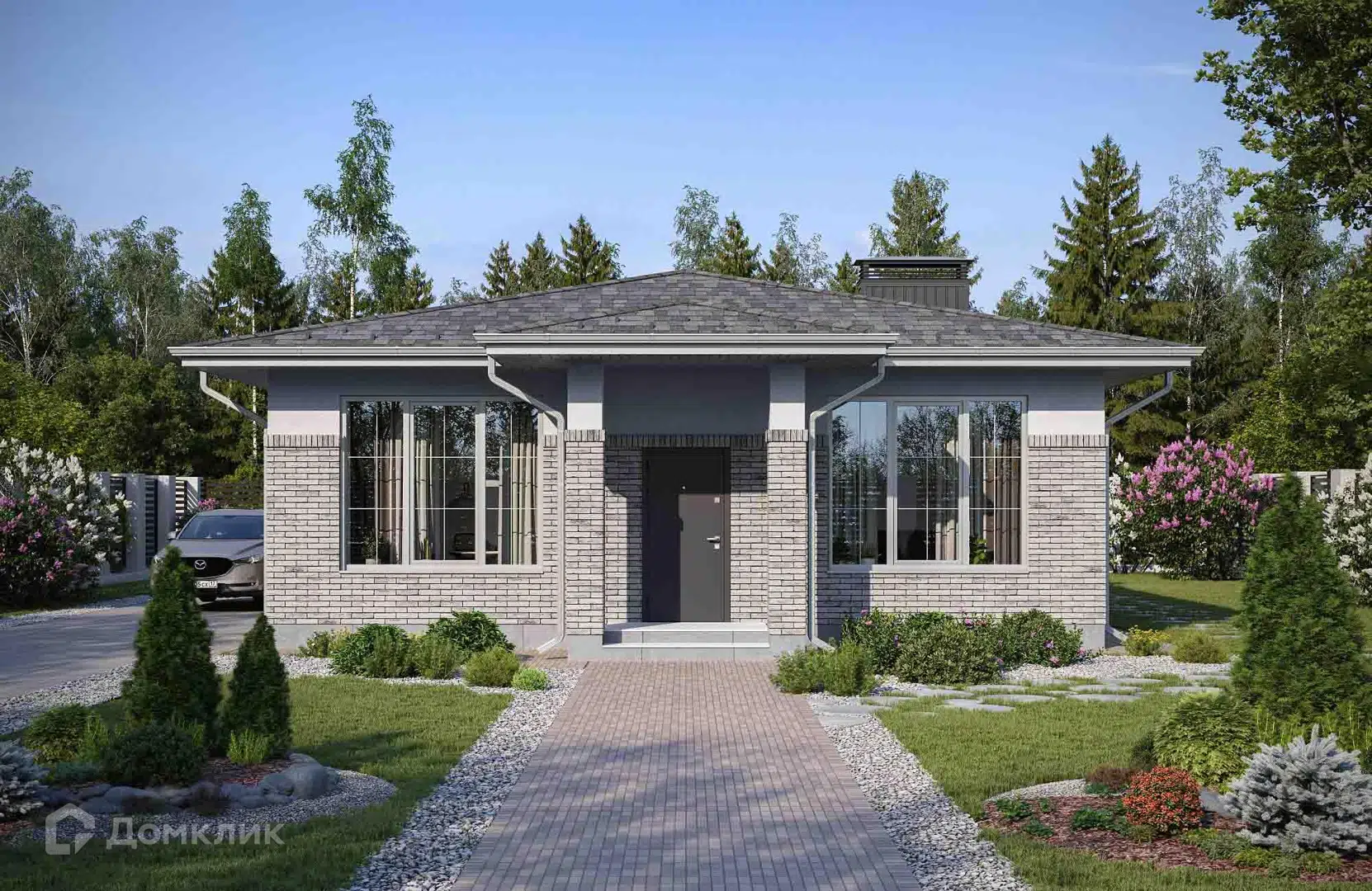 Проект дома «Проект №317» компании СПЕЦ ЗАСТРОЙЩИК из материала Газобетонные блоки площадью 100м² под ключ за 7250000₽ в Донецке | 1 этаж, 3 спальни, 2 санузла – Домклик