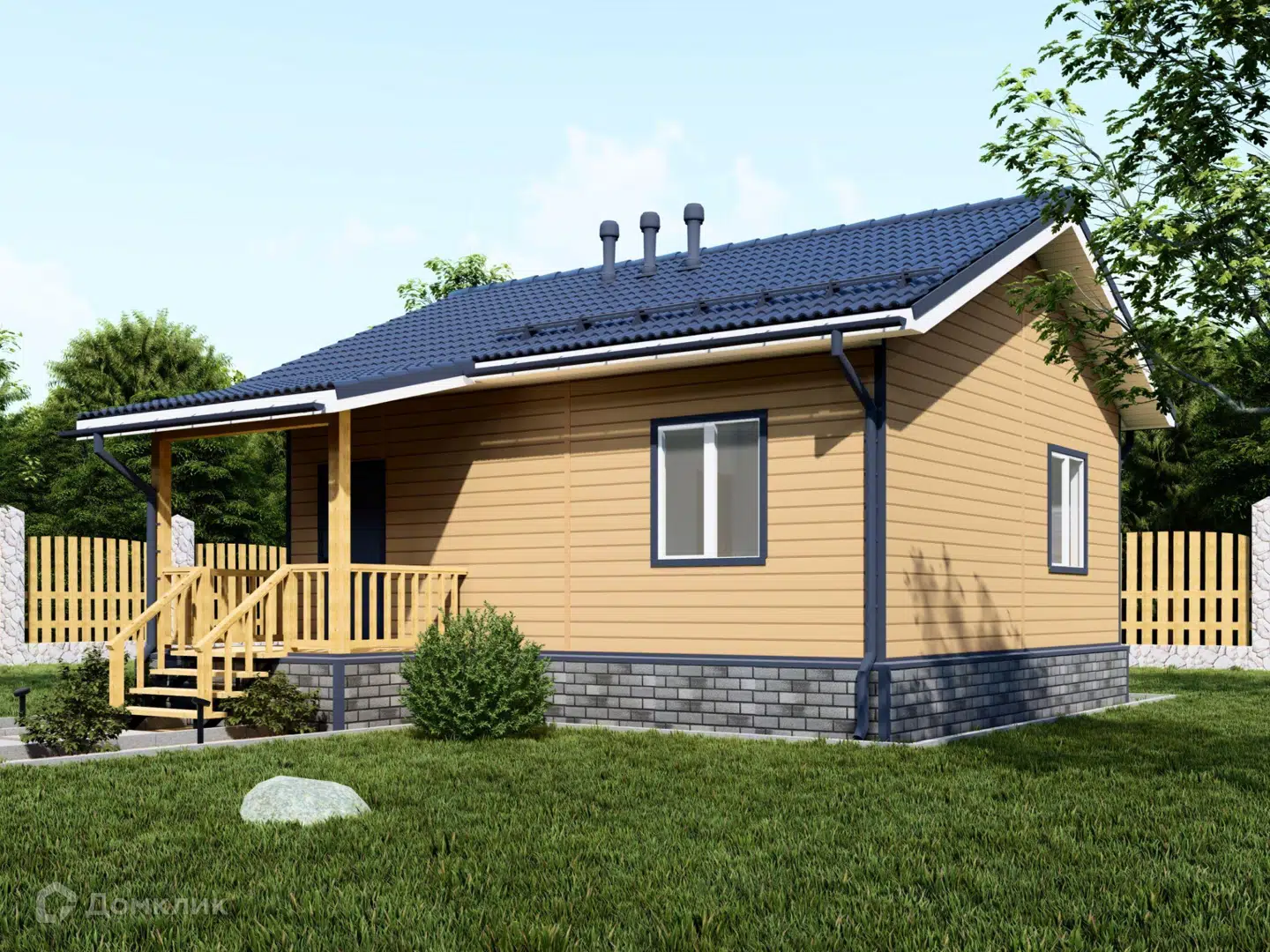 Проект дома «Проект "7х8"» компании Альфа SIP · Дома из СИП панелей из материала SIP-панели площадью 56м² под ключ за 2022514₽ в Донецке | 1 этаж, 1 спальня, 1 санузел – Домклик