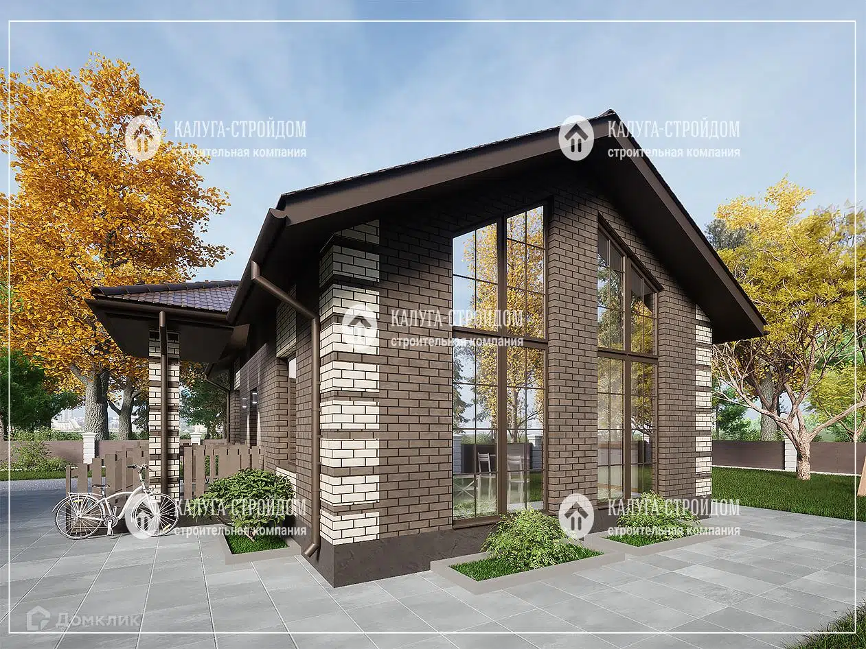 Проект дома «СП-17» компании КАЛУГА-СТРОЙДОМ из материала Газосиликатные блоки площадью 70м² под ключ за 4250000₽ в Луганске | 1 этаж, 2 спальни, 1 санузел – Домклик