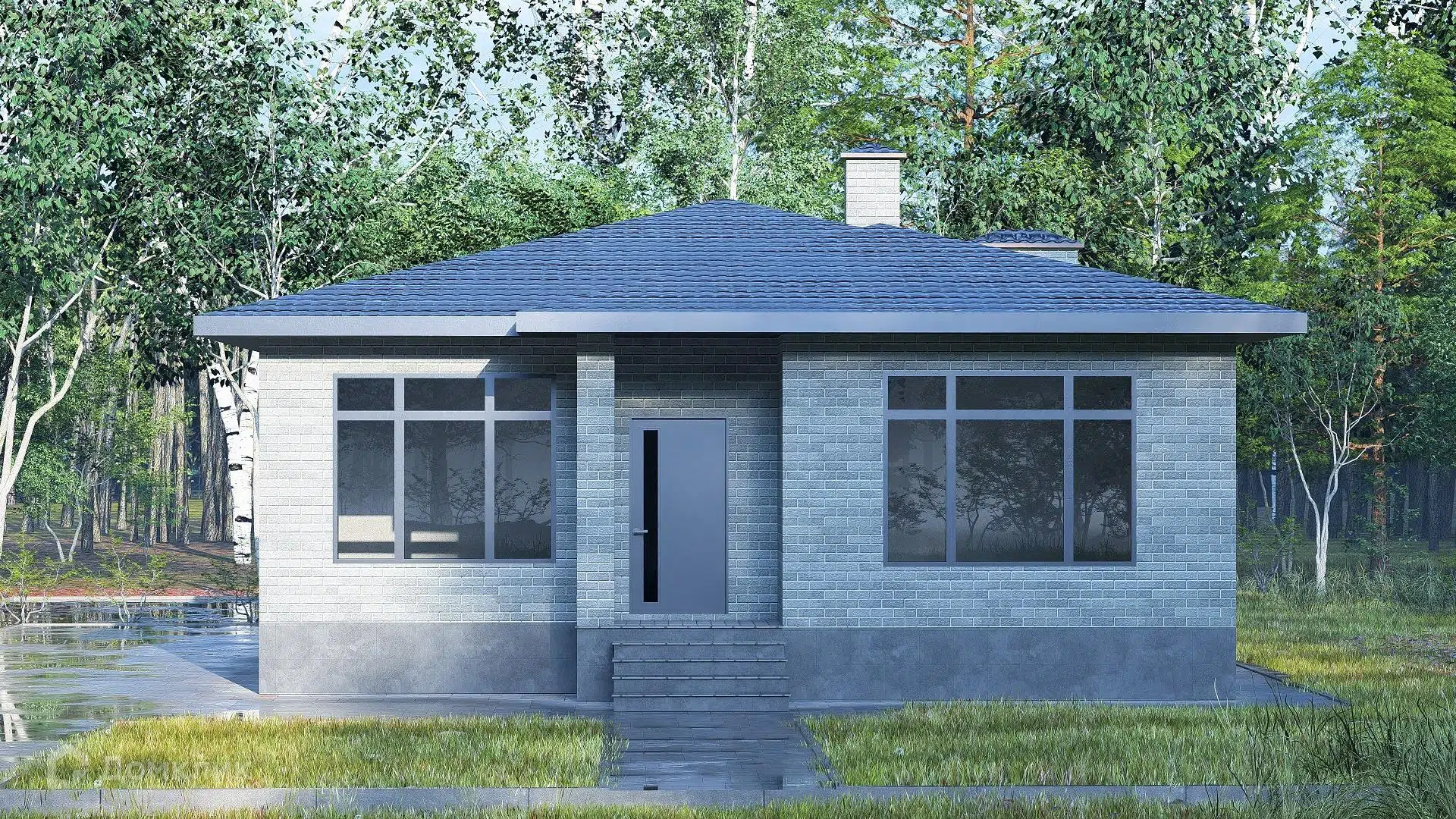 Проект дома «жилой дом» компании ИП Беспаленко из материала Газобетонные блоки площадью 111м² под ключ за 6000000₽ в Донецке | 1 этаж, 3 спальни, 2 санузла – Домклик