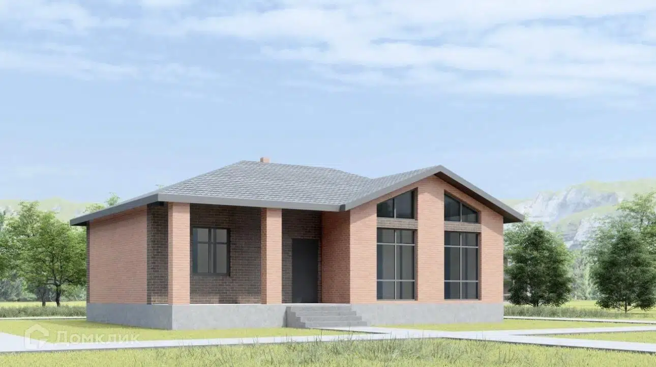 Проект дома «ДК-100-1ВС» компании «SKD DOM» из материала Газобетонные блоки площадью 100м² под ключ за 7400000₽ в Донецке | 1 этаж, 3 спальни, 2 санузла – Домклик