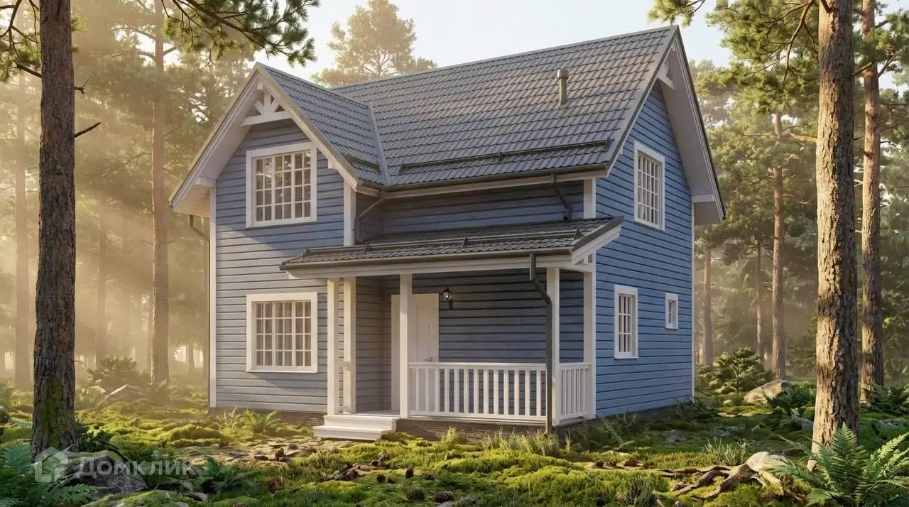 Проект дома «КД-221» компании OLLATALO из материала Каркасный дом площадью 102м² под ключ за 4528000₽ в Донецке | 2 этажа, 3 спальни, 1 санузел – Домклик