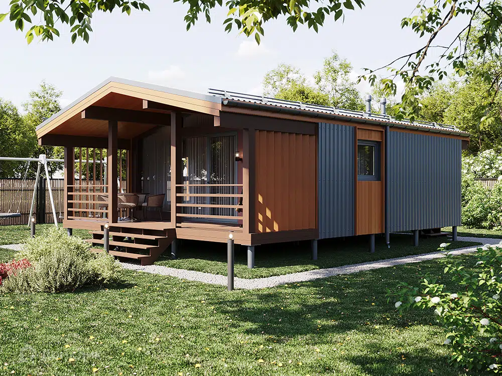 Проект дома «БАРН 48» компании ООО СМК «ДЕМИДОВСКИЙ» из материала Панельно-каркасная технология площадью 48.4м² под ключ за 3390000₽ в Донецке | 1 этаж, 1 спальня, 1 санузел – Домклик