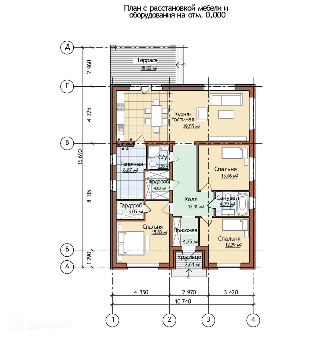 Планировка 1 этажа