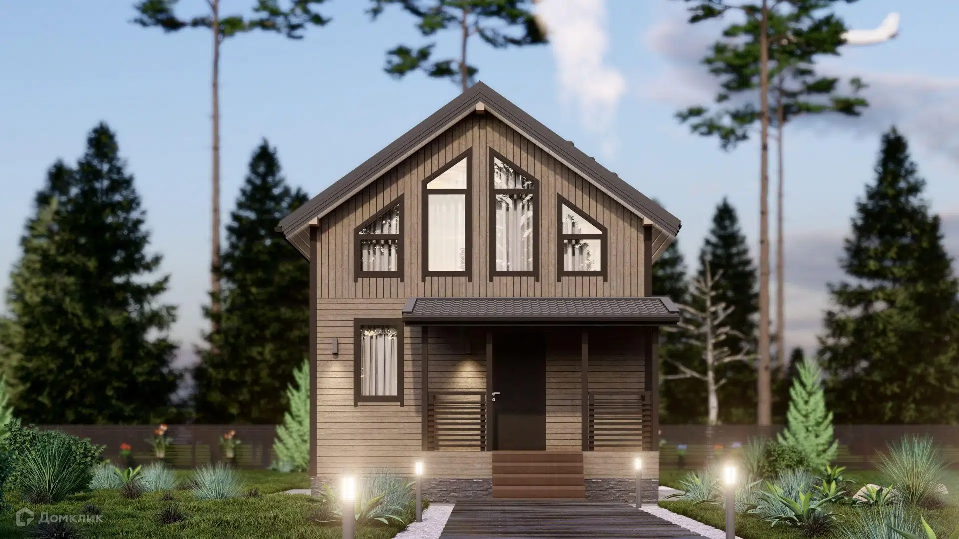 Проект дома «Севилья» компании Каркас Поволжья из материала Каркасный дом площадью 71м² под ключ за 3209200₽ в Луганске | 2 этажа, 2 спальни, 1 санузел – Домклик