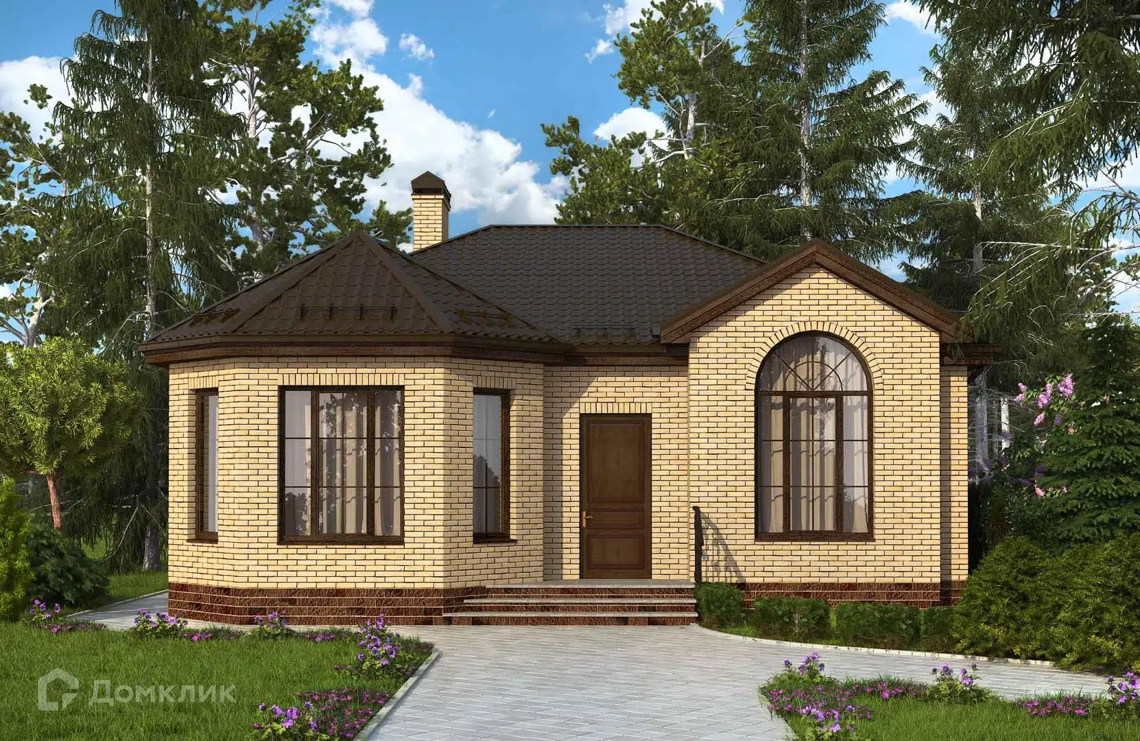 Проект дома «Проект №41» компании СК НОВАЦИЯ Санкт-Петербург и ЛО из материала Газобетонные блоки площадью 95м² под ключ за 7800000₽ в Донецке | 1 этаж, 3 спальни, 1 санузел – Домклик