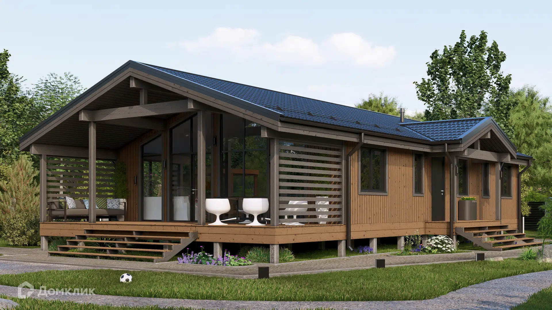 Проект дома «СВОЙ 102 XL» компании СВОЙ из материала Каркасный дом площадью 137м² под ключ за 7883331₽ в Луганске | 1 этаж, 3 спальни, 2 санузла – Домклик