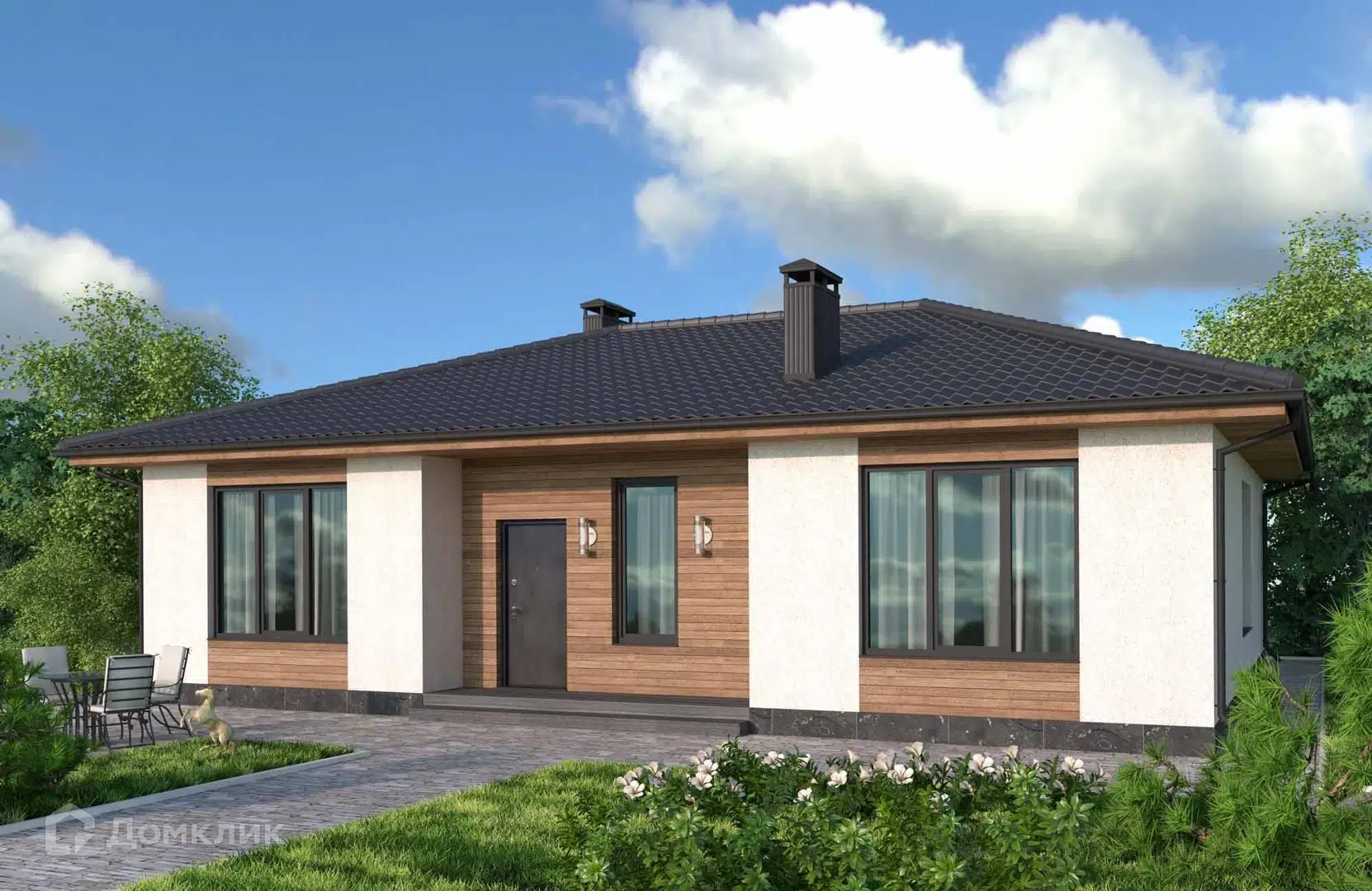 Проект дома «Проект №362» компании Новация из материала Керамзитобетонные блоки площадью 130м² под ключ за 8600000₽ в Донецке | 1 этаж, 4 спальни, 2 санузла – Домклик