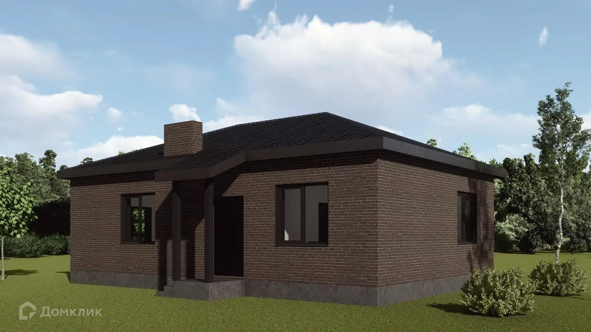 Проект дома «Жилой дом 1-70м» компании ИП Семенченко Олег Владимирович из материала Кирпич площадью 70м² под ключ за 6594937₽ в Донецке | 1 этаж, 3 спальни, 1 санузел – Домклик