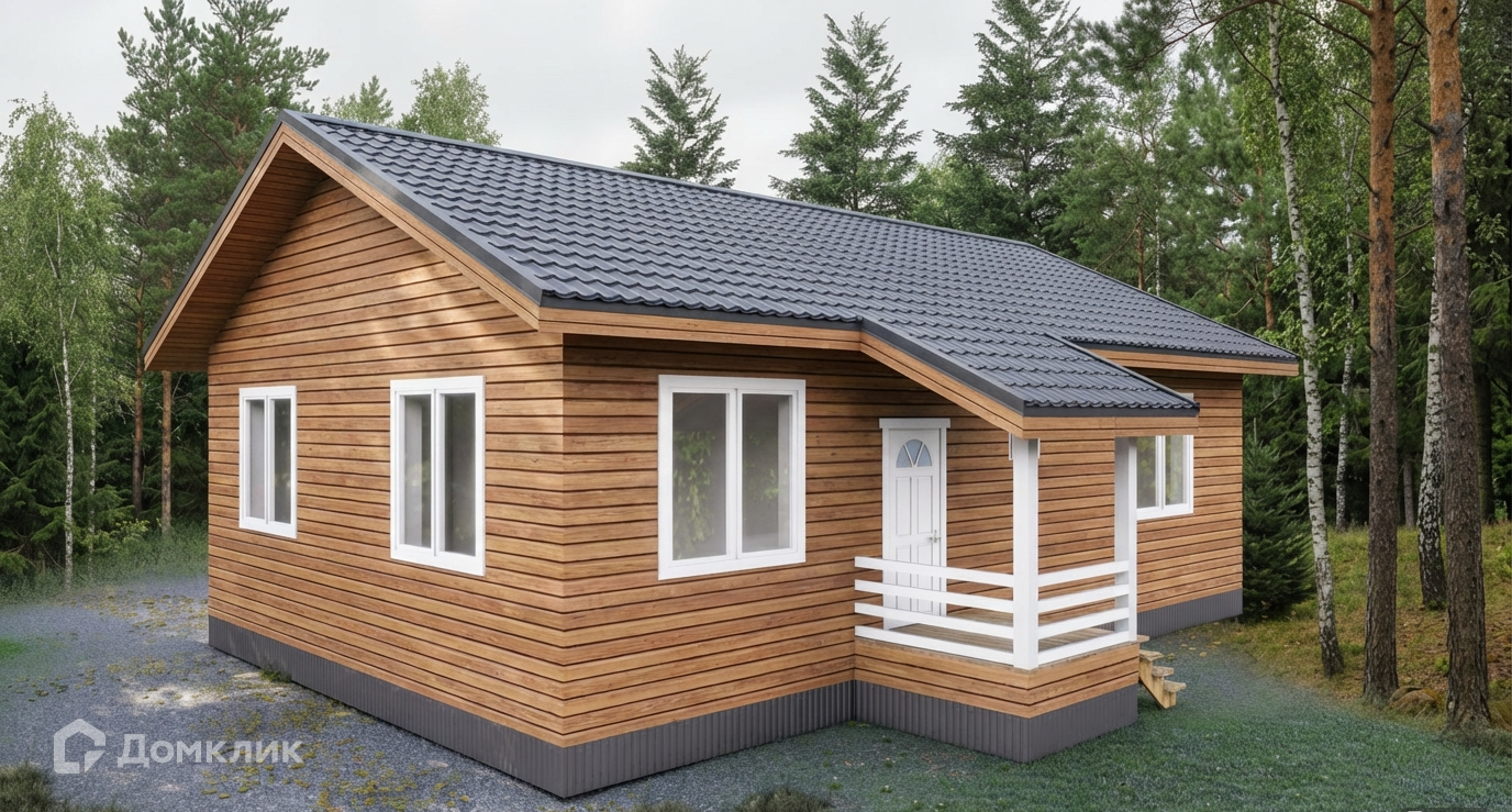 Проект дома «Е-25-97» компании СК «Архстройдом» из материала Каркасный дом площадью 82м² под ключ за 6968899₽ в Луганске | 1 этаж, 2 спальни, 2 санузла – Домклик