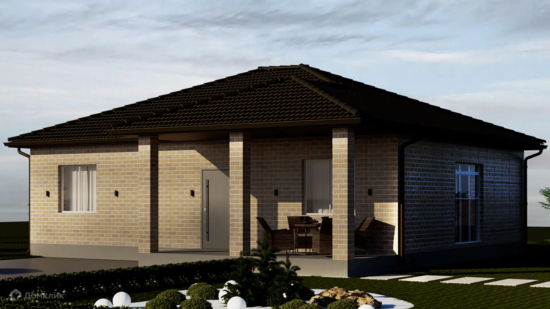 Проект дома «Лагерь 102025 Одноэтажный» компании СК Новый Дом из материала Газобетонные блоки площадью 124.6м² под ключ за 8384276₽ в Луганске | 1 этаж, 3 спальни, 3 санузла – Домклик