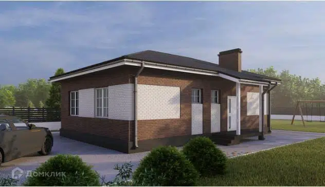 Проект дома «С4» компании ДомСтрой из материала Кирпич площадью 83.57м² под ключ за 4350000₽ в Донецке | 1 этаж, 3 спальни, 1 санузел – Домклик