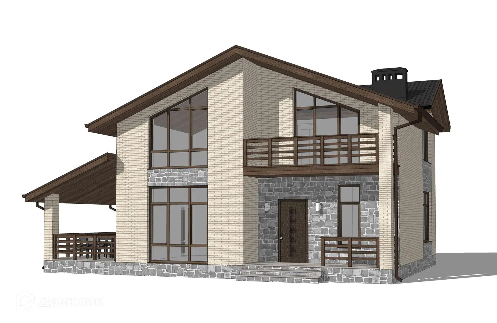 Проект дома «Проект №252-2» компании Новация из материала Керамические блоки площадью 166м² под ключ за 9130000₽ в Донецке | 2 этажа, 4 спальни, 2 санузла – Домклик