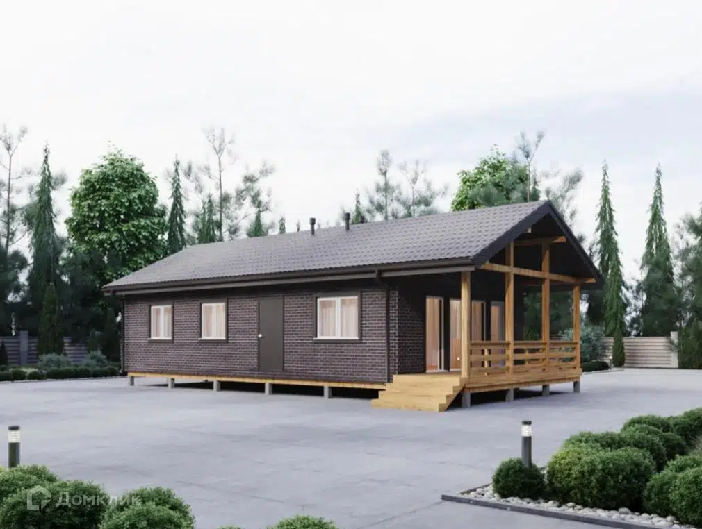 Проект дома «Брандон-КУ» компании Вигвам.ру из материала Каркасный дом площадью 83м² под ключ за 6380000₽ в Донецке | 1 этаж, 3 спальни, 1 санузел – Домклик