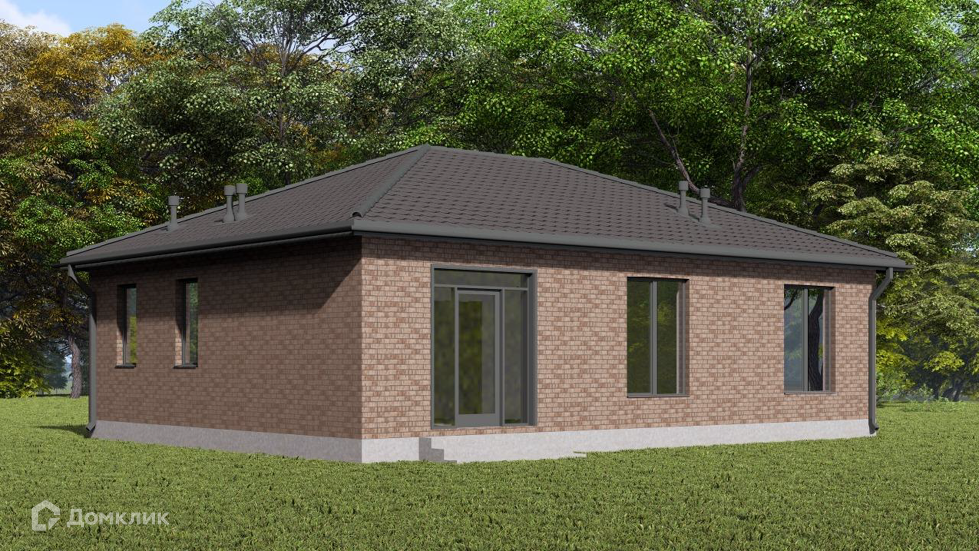 Проект дома «С-26/2025» компании СК Дом-ЮГ из материала Кирпич площадью 91м² под ключ за 6205600₽ в Донецке | 1 этаж, 3 спальни, 1 санузел – Домклик