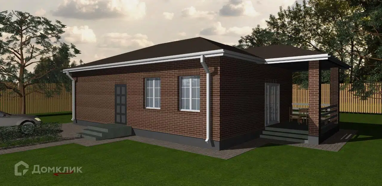 Проект дома «Загородный Дом А2к - 84м» компании ИП Бурым Геннадий Владимирович из материала Кирпич площадью 84м² под ключ за 5200000₽ в Донецке | 1 этаж, 2 спальни, 1 санузел – Домклик