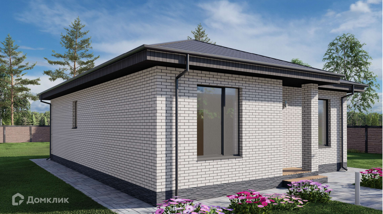 Проект дома «РИА - М - 93 без террасы» компании ИП Ратников И.А. из материала Газобетонные блоки площадью 93м² под ключ за 6000000₽ в Луганске | 1 этаж, 3 спальни, 1 санузел – Домклик