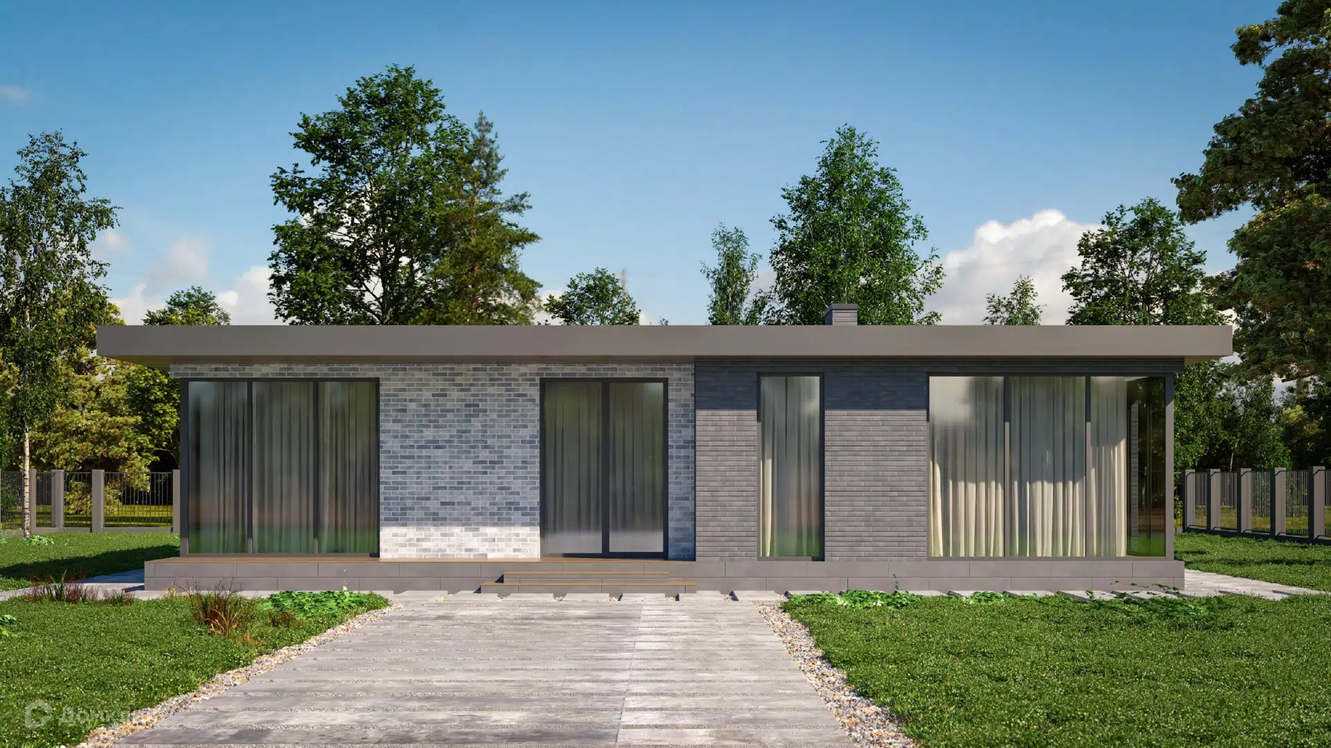 Проект дома «БРАИТ-82» компании ООО СК «БРАИТ ГРУПП» из материала Кирпич площадью 110м² под ключ за 5720000₽ в Донецке | 1 этаж, 3 спальни, 2 санузла – Домклик