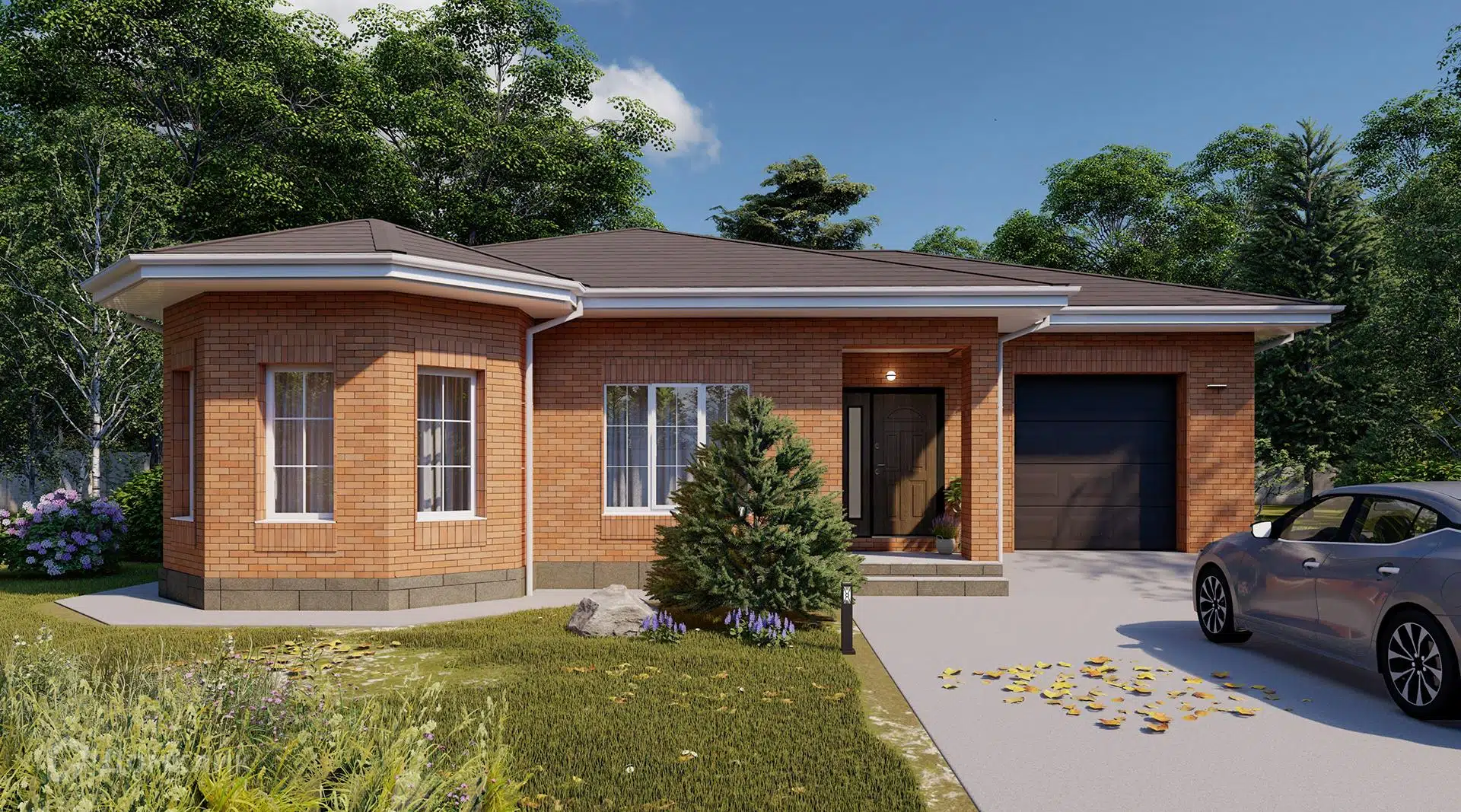 Проект дома «АРБ-104» компании СПК «ЭталонСтрой» из материала Арболитовые блоки площадью 123.18м² под ключ за 5800000₽ в Луганске | 1 этаж, 3 спальни, 1 санузел – Домклик