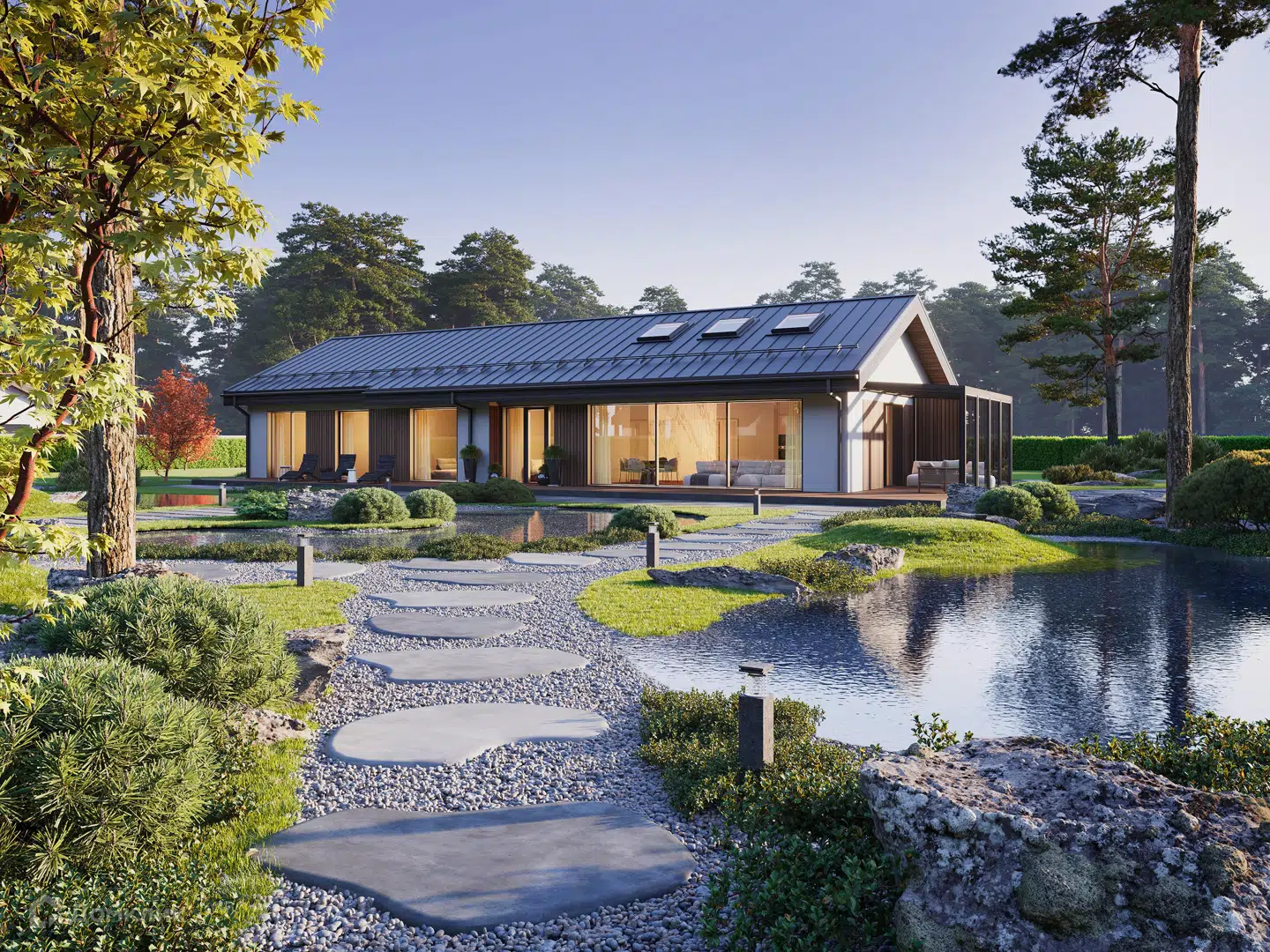 Проект дома «Stone XXL - 188» компании GREEN HOUSE | Дома под ключ из материала Газобетонные блоки площадью 188м² под ключ за 11680000₽ в Донецке | 1 этаж, 3 спальни, 3 санузла – Домклик