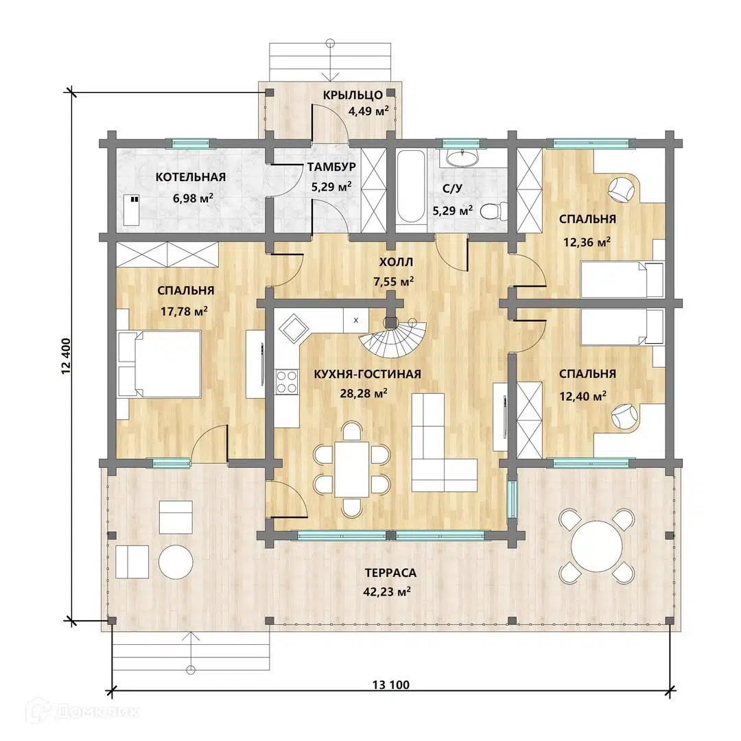 Планировка 1 этажа