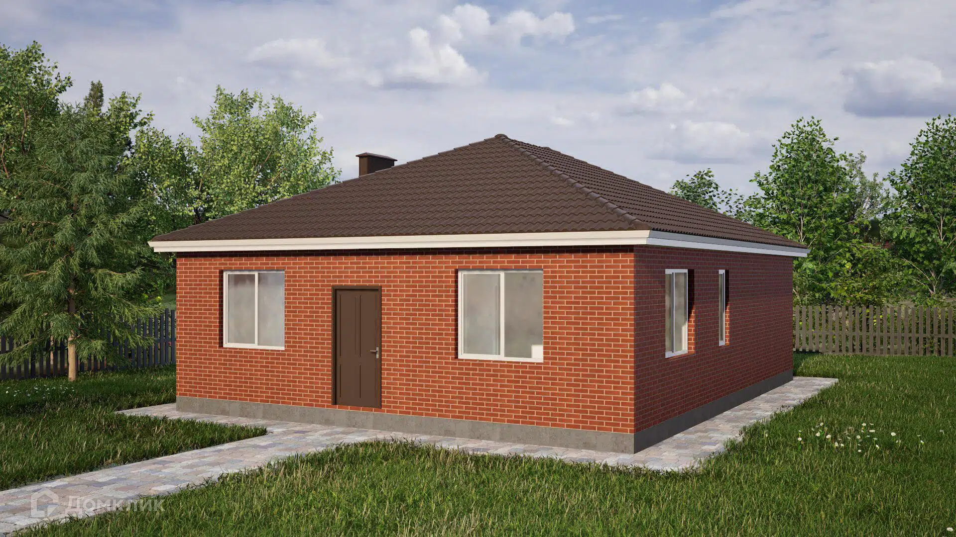 Проект дома «Проект - 36410» компании ИП Петрова В.В. из материала Кирпич площадью 94м² под ключ за 4800000₽ в Донецке | 1 этаж, 3 спальни, 2 санузла – Домклик