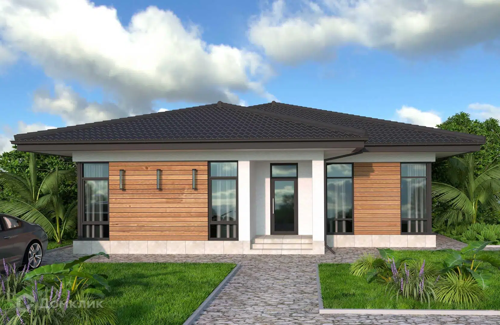 Проект дома «Проект №342» компании Новация из материала Газобетонные блоки площадью 142м² под ключ за 8575000₽ в Донецке | 1 этаж, 4 спальни, 2 санузла – Домклик