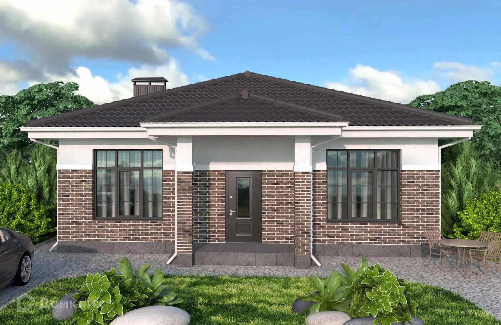 Проект дома «Проект №317-3» компании Новация из материала Керамические блоки площадью 118м² под ключ за 7056000₽ в Донецке | 1 этаж, 3 спальни, 2 санузла – Домклик