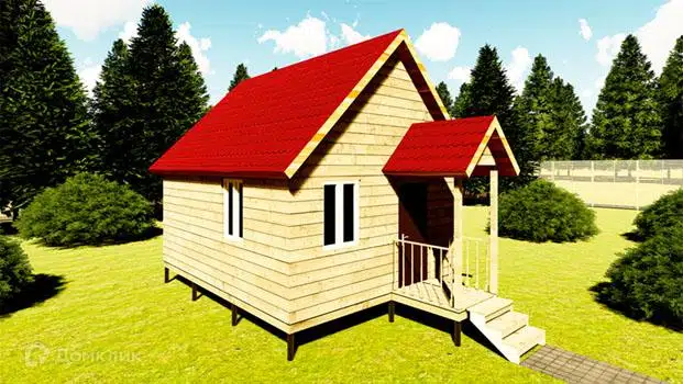 Проект дома «Проект №21» компании Земле-Строй из материала Брус естественной влажности площадью 30м² под ключ за 1330000₽ в Луганске | 2 этажа, 2 спальни, 1 санузел – Домклик