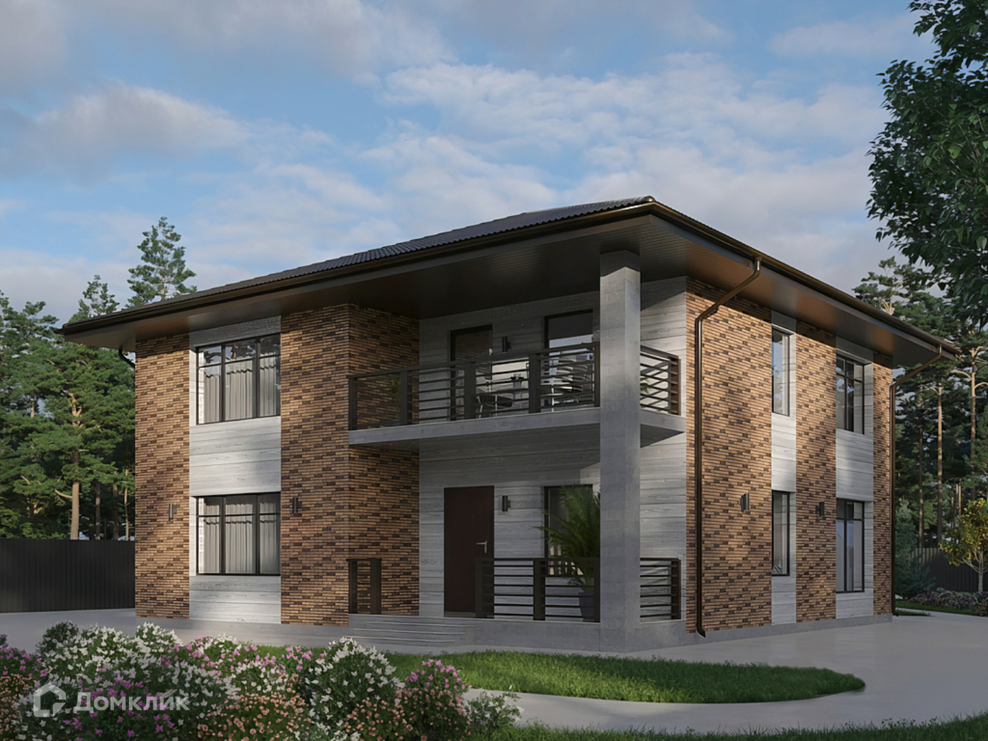 Проект дома «Ошава» компании Вигвам.ру из материала Газобетонные блоки площадью 204м² под ключ за 11430436₽ в Донецке | 2 этажа, 4 спальни, 3 санузла – Домклик
