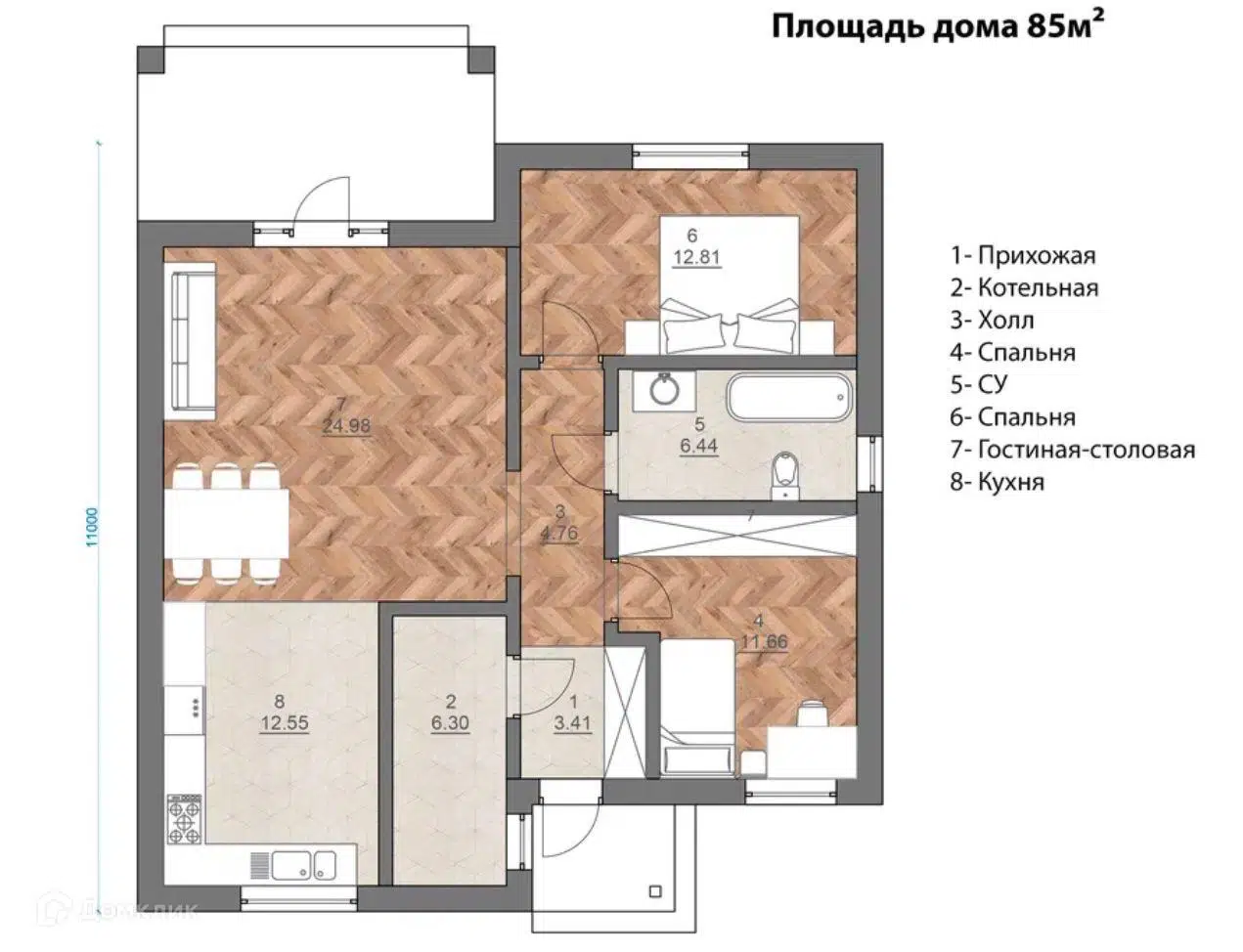 Планировка 1 этажа
