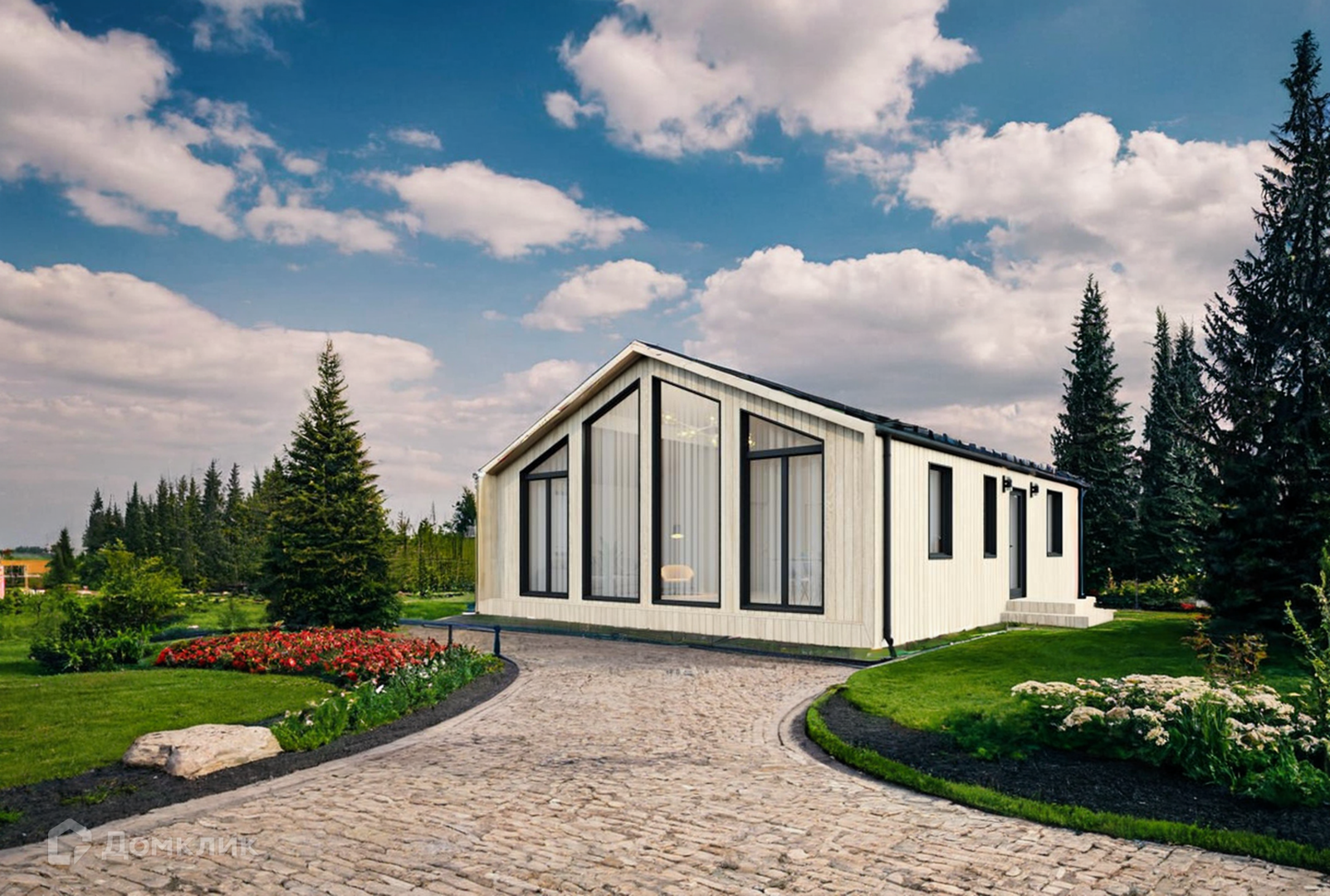 Проект дома «Барн 9х9м» компании Твой Домостроитель из материала Каркасный дом площадью 77м² под ключ за 3970000₽ в Донецке | 1 этаж, 2 спальни, 1 санузел – Домклик