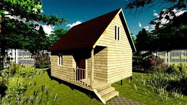 Проект дома «Проект №10» компании Земле-Строй из материала Каркасный дом площадью 36м² под ключ за 1335000₽ в Луганске | 2 этажа, 3 спальни, 1 санузел – Домклик