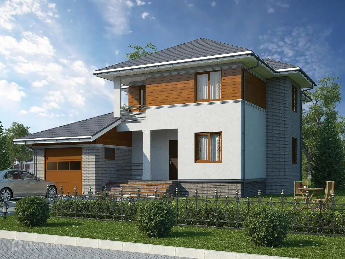 Проект дома «Торнио» компании ИНТЕЛ ГРУПП из материала Газобетонные блоки площадью 202м² под ключ за 11500000₽ в Донецке | 2 этажа, 4 спальни, 2 санузла – Домклик