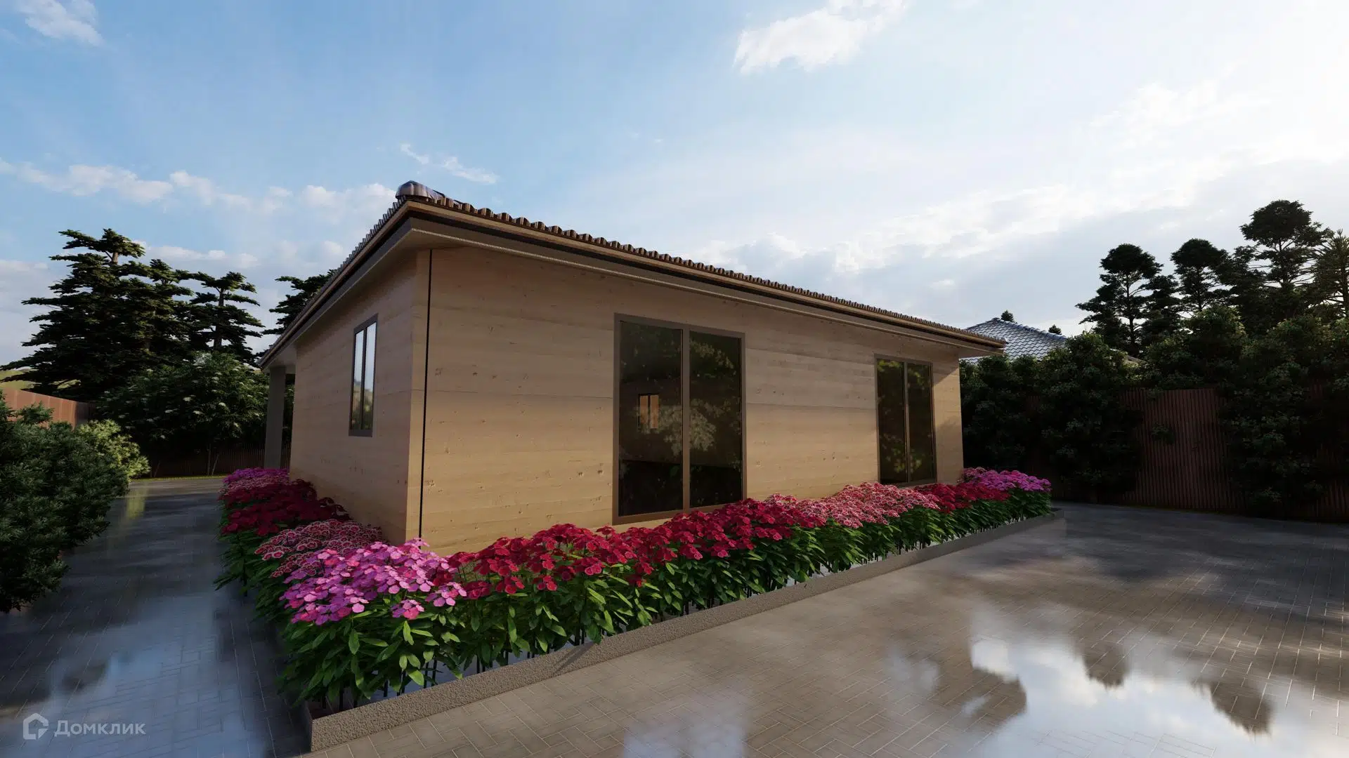 Проект дома «Проект,7» компании СК «Созвездие» из материала Профилированный брус площадью 100м² под ключ за 6973303₽ в Донецке | 1 этаж, 3 спальни, 1 санузел – Домклик