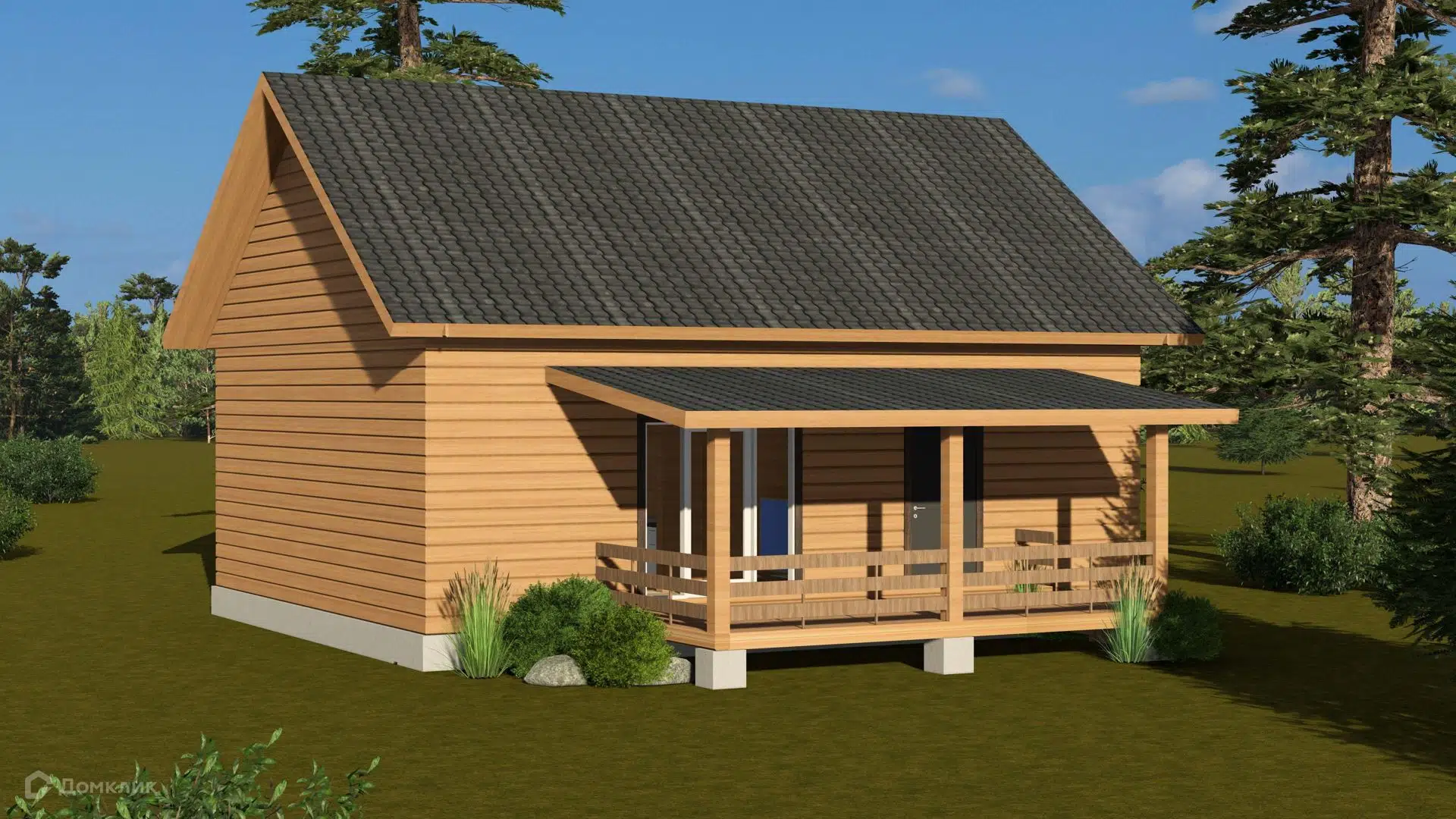 Проект дома «Брусовой дом ТА-130 (без гаража)» компании Построй Свой Дом_ИП из материала Профилированный брус площадью 87.64м² под ключ за 6551369₽ в Донецке | 1 этаж, 2 спальни, 1 санузел – Домклик