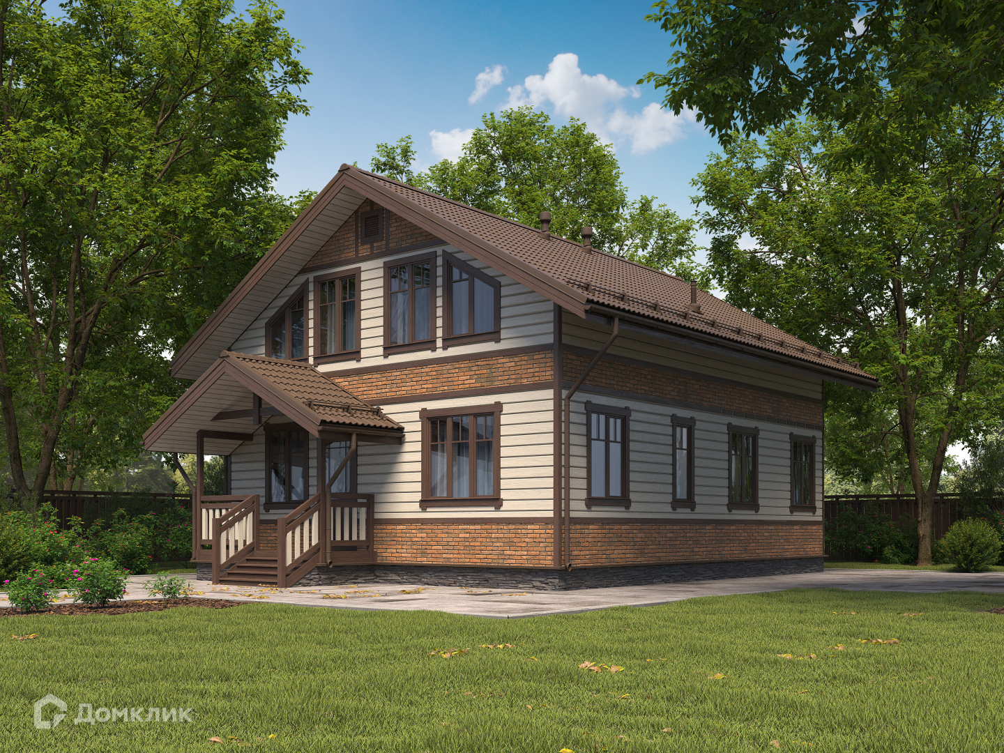 Проект дома «Норд - 6 БК-180 10,5х8,5 м» компании Теремъ из материала Клееный брус площадью 156м² под ключ за 8910000₽ в Донецке | 2 этажа, 4 спальни, 3 санузла – Домклик
