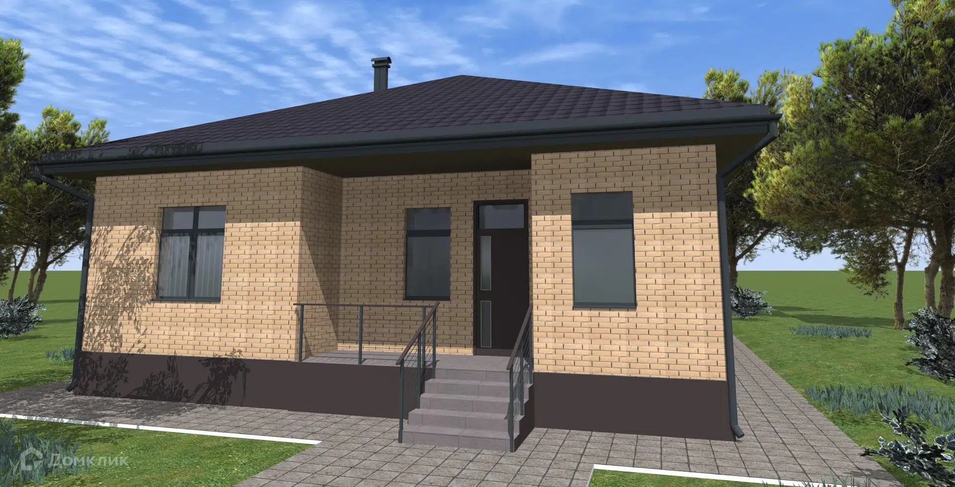 Проект дома «Толмачево» компании СК Брянскдом из материала Пенобетонные блоки площадью 120.41м² под ключ за 7850000₽ в Донецке | 1 этаж, 4 спальни, 2 санузла – Домклик