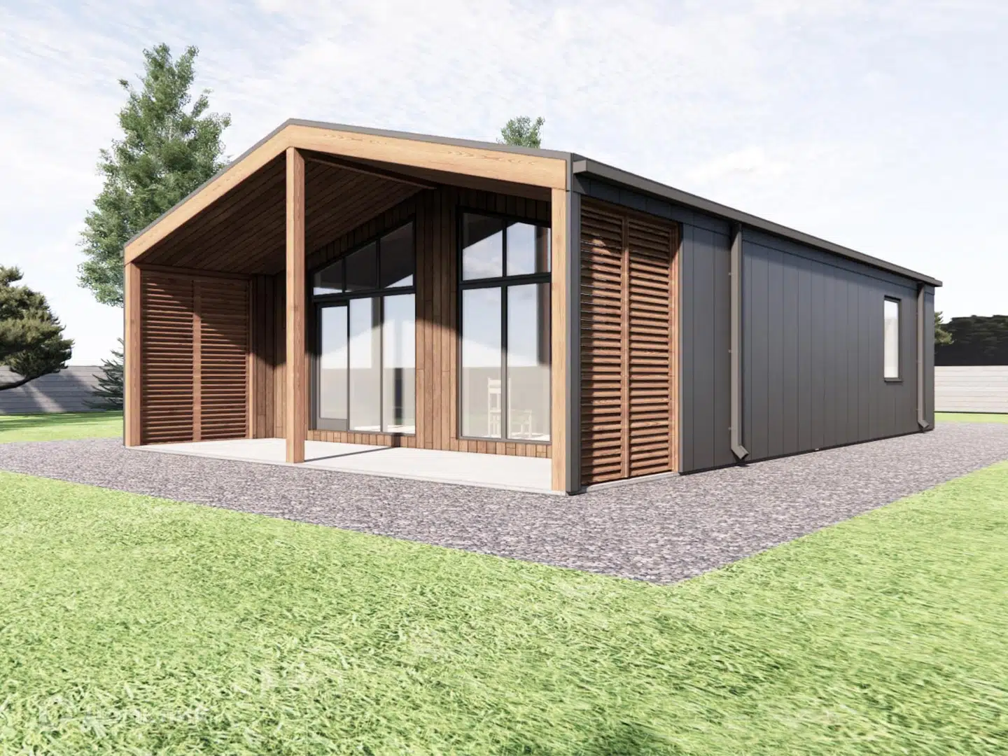 Проект дома «Барнхаус 86» компании NORTH HOUSE из материала Каркасный дом площадью 86м² под ключ за 6550000₽ в Донецке | 1 этаж, 2 спальни, 1 санузел – Домклик