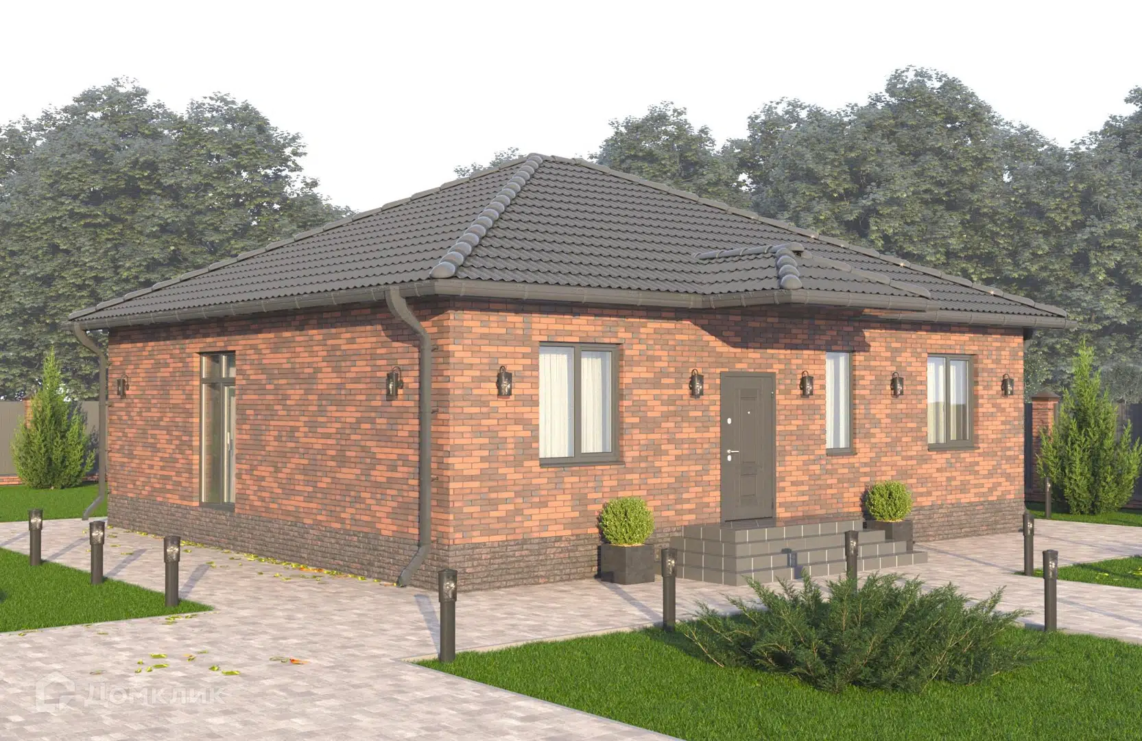 Проект дома «КС-1» компании КомфортСтрой64 из материала Керамические блоки площадью 109.6м² под ключ за 8200000₽ в Донецке | 1 этаж, 3 спальни, 2 санузла – Домклик